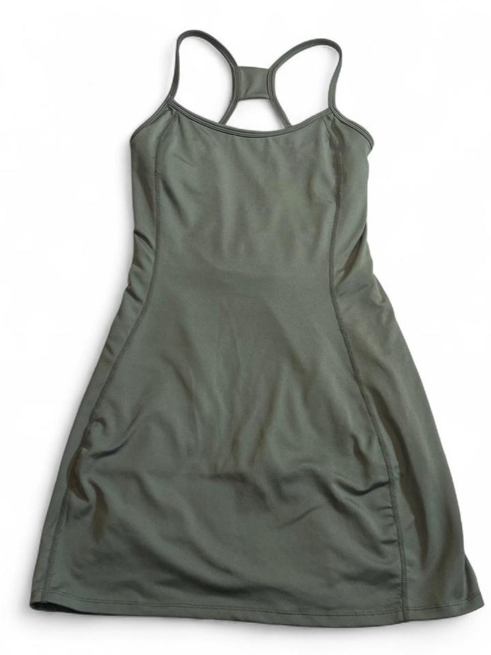 Khaki Green Fitted Sporty Romper Dress